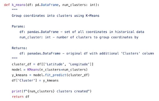 Code block k-means method